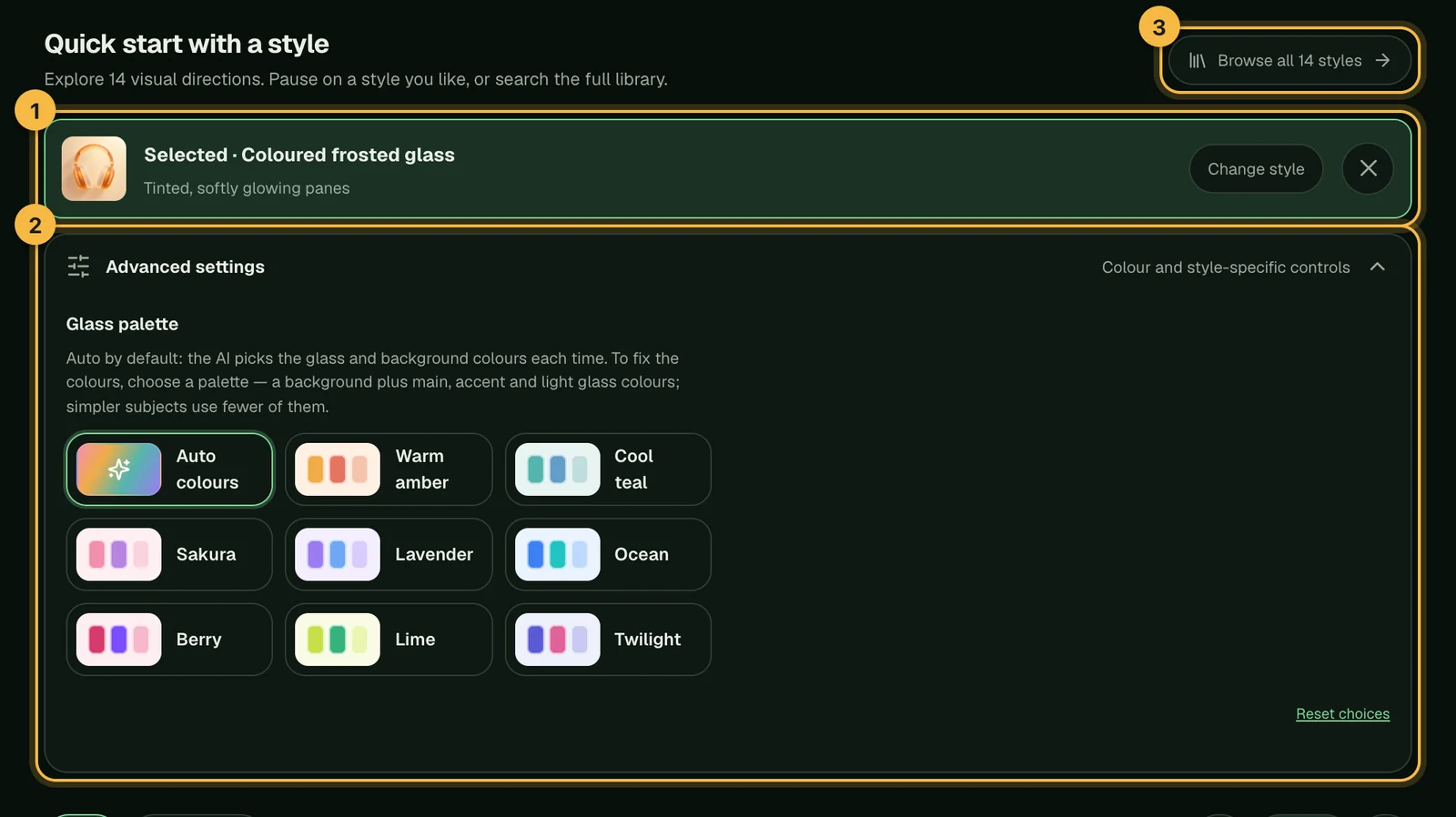 A selected style with its advanced settings open