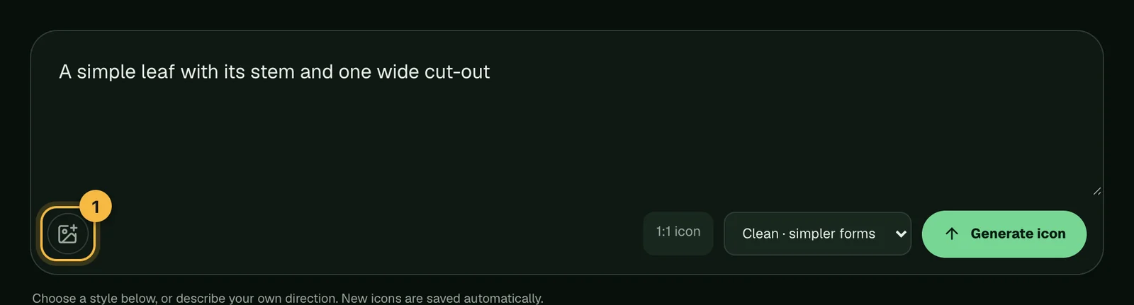 The Add a picture of your subject button in the icon studio's subject box