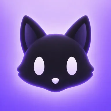 Minimal friendly character · A small fox head with both pointed ears and a calm face