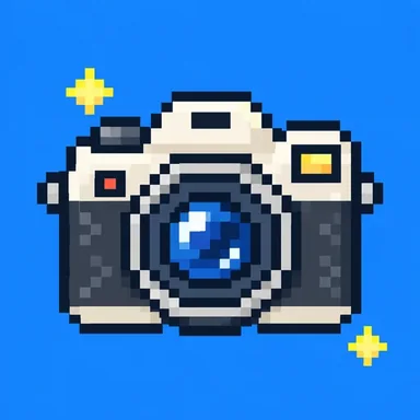 Pixel art · A camera with a round lens