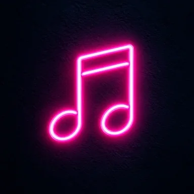 Neon tube · A music note
