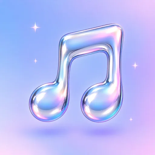 Y2K liquid chrome app icon example 3