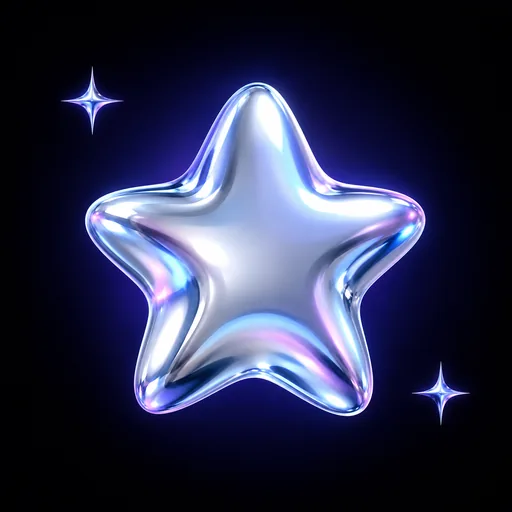 Y2K liquid chrome app icon example 5