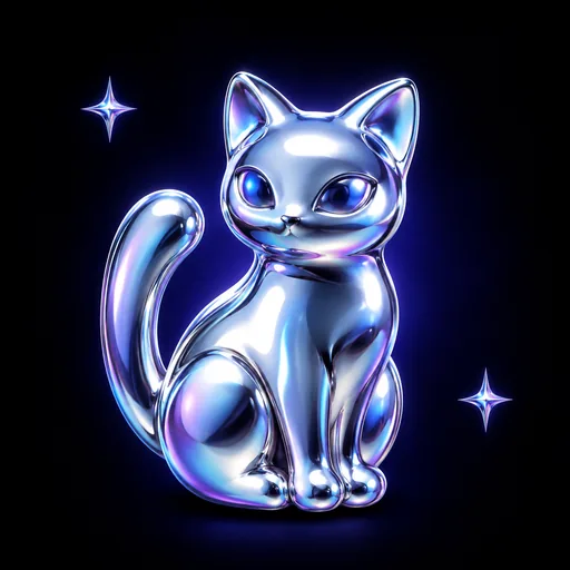 Y2K liquid chrome app icon example 6