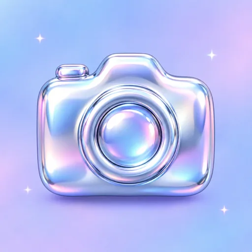 Y2K liquid chrome app icon example 8